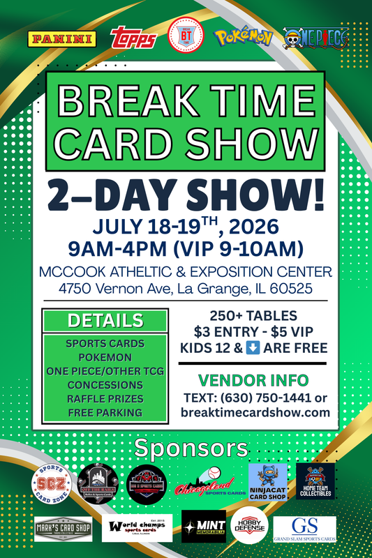 2-Day Show July 18-19 - McCook Athletic Center Card Show Vendor 8FT Table - Details In Description