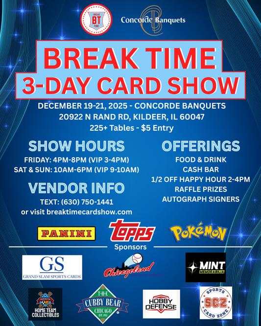 Concorde Banquets 3-Day Card Show Vendor 8FT Table 12/19-21 - Read Description Below - includes 3% fee