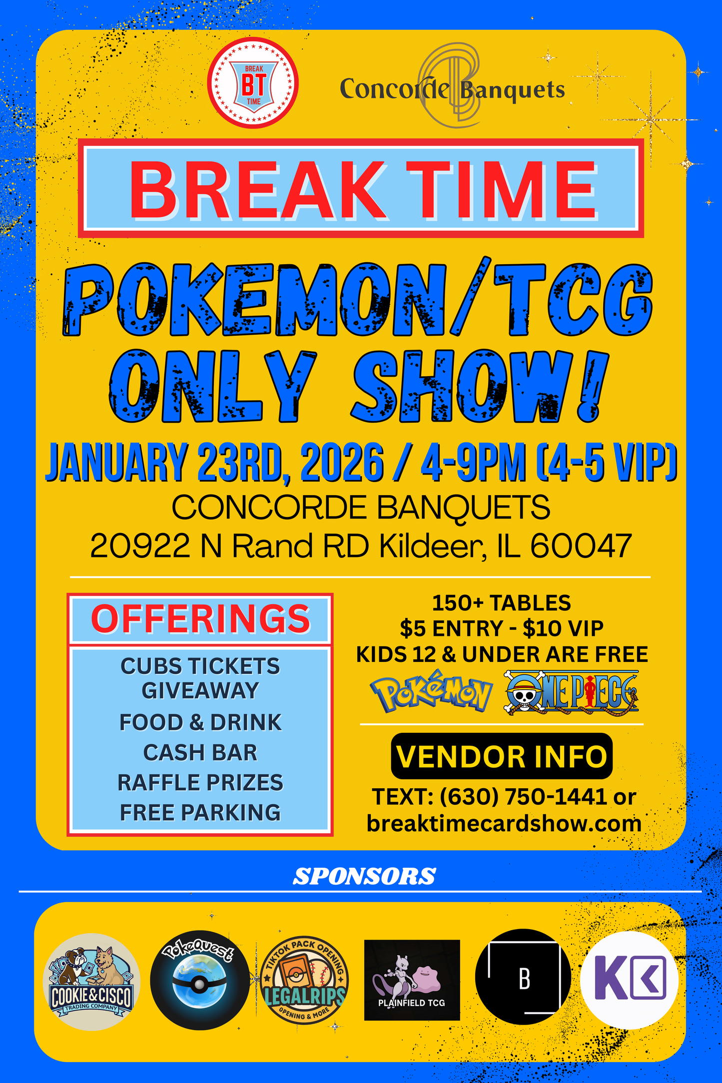 POKEMON/TCG CARDS ONLY Show Vendor 8FT Table 1/23