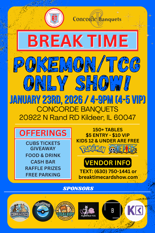 POKEMON/TCG CARDS ONLY Show Vendor 8FT Table 1/23