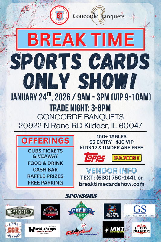 SPORTS CARDS ONLY Show Vendor 8FT Table 1/24