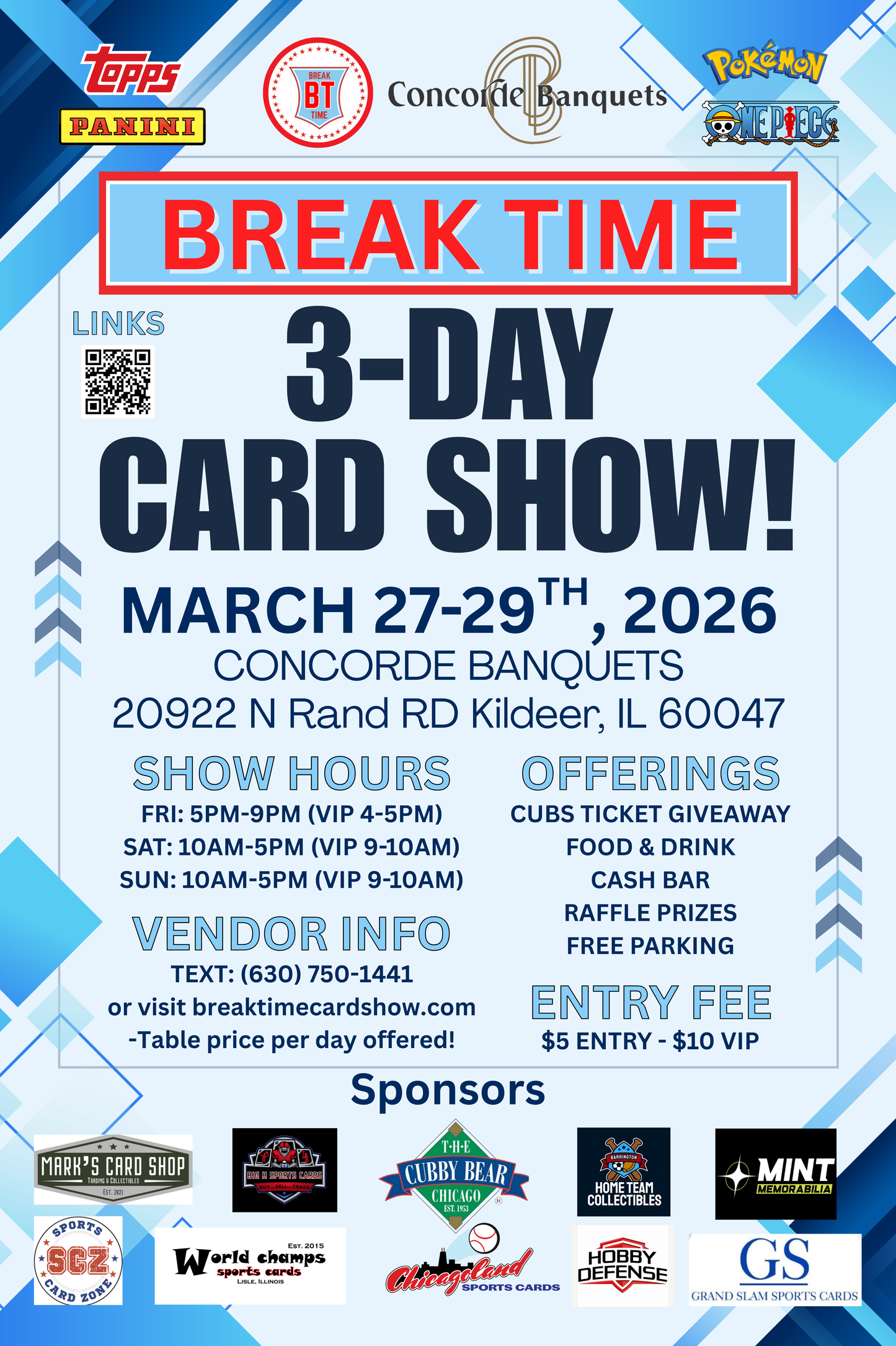 MARCH 27th-29th, 2025 Pre Sale General Admission for Concorde Banquets Show Ticket - (WILL BE $5 AT ENTRANCE - $10 VIP SOLD AT DOOR)