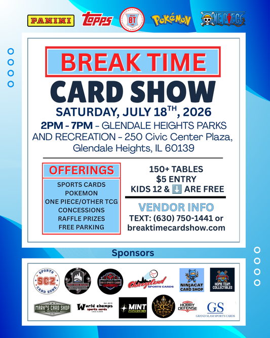 July 18th - Glendale Heights Parks and Recreation Vendor 8FT Table - Details In Description