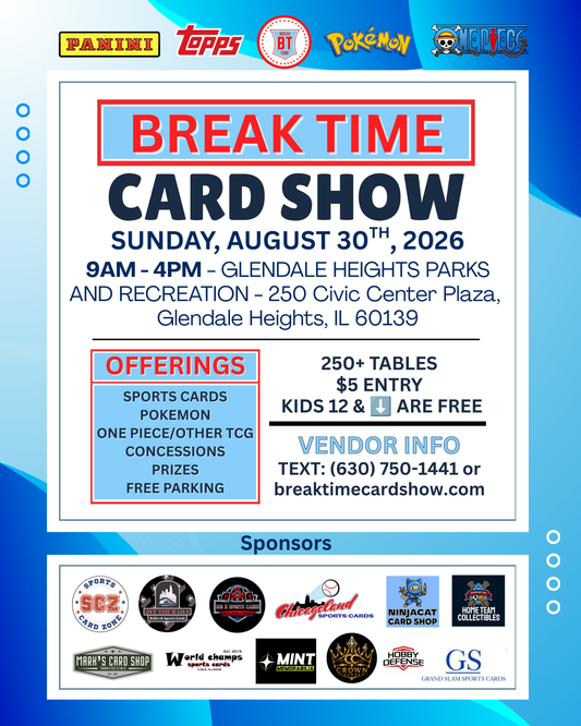 Sunday, August 30th - Glendale Heights Sports Hub Vendor 8FT Table - Details In Description