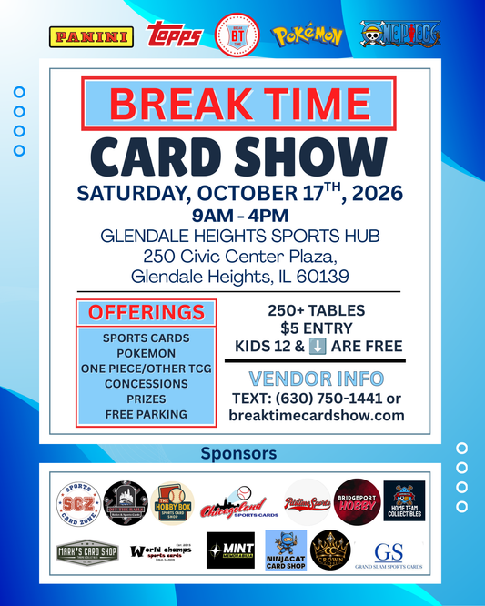 Saturday, October 17th - Glendale Heights Sports Hub Vendor 8FT Table - Details In Description