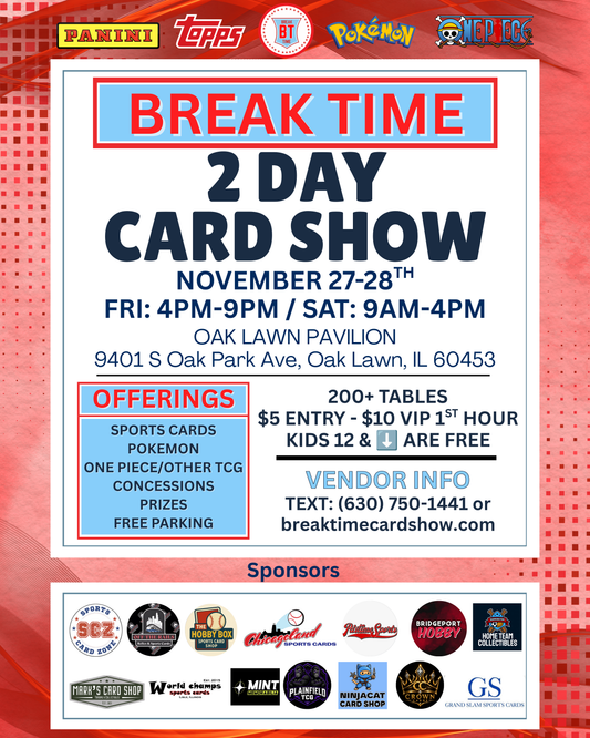2 DAY SHOW 11/27-28 - Oak Lawn Pavilion Vendor 8FT Table - Details In Description