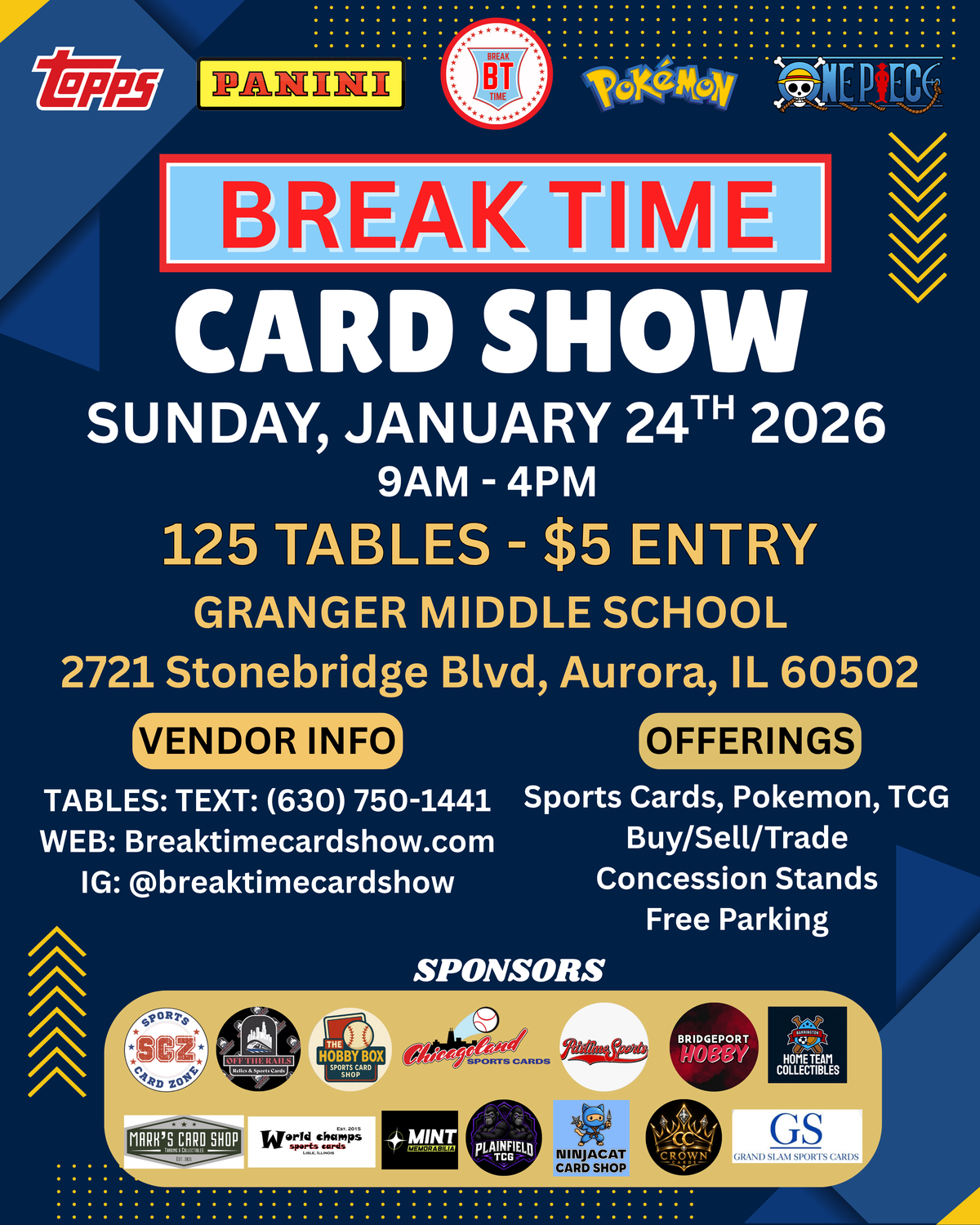 COMING SOON: Sunday, January 24th - Granger Middle School Vendor 8FT Table - Details In Description