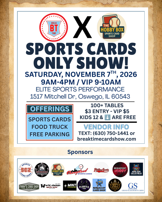 Saturday, November 7th - Elite Sports Performance Oswego Vendor 8FT Table - Details In Description
