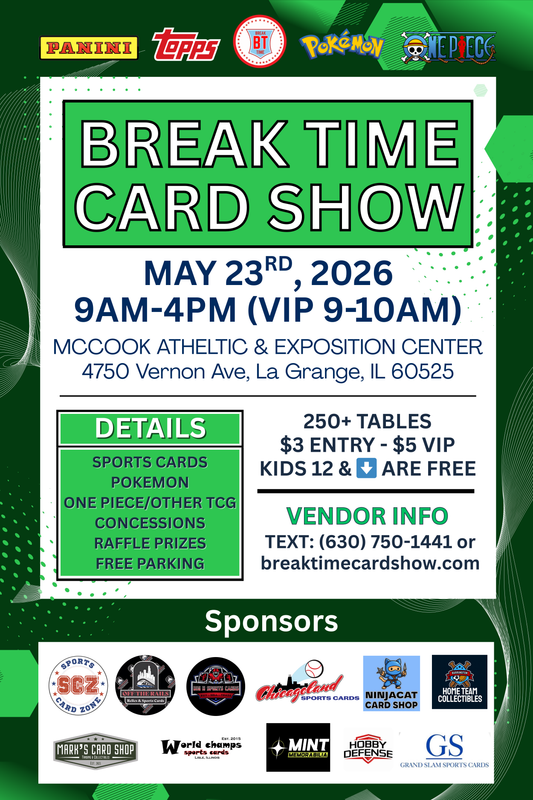 May 23rd - McCook Athletic Center Card Show Vendor 8FT Table - Details In Description